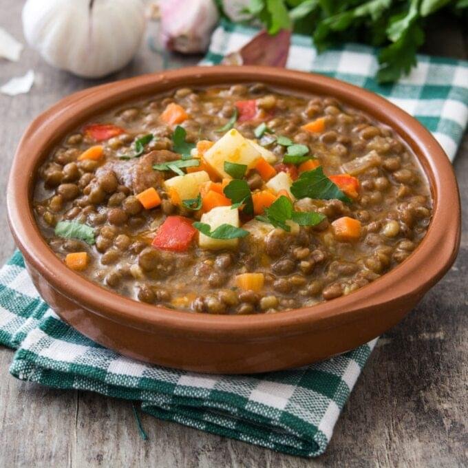 Receita de Sopa de Lentilha Mediterrânea
